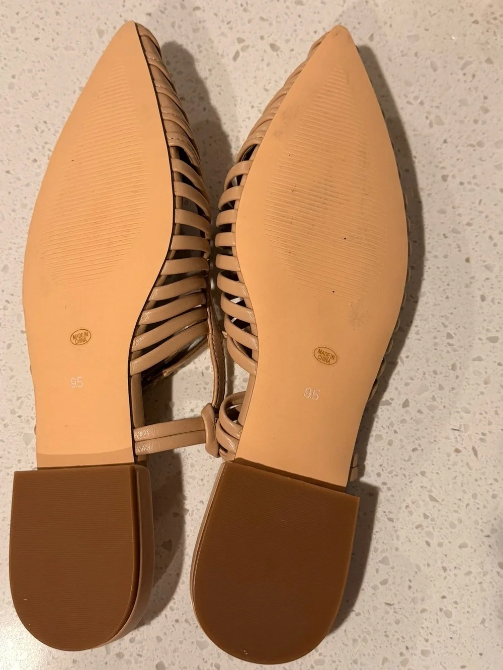 Modatope Tan Pointed Toe Slingback Flats – Size 9.5 – Like New